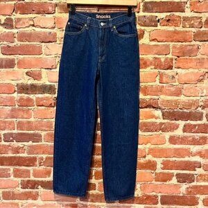 Snacks by MOTHER Double Stack Ankle Cold Brew Straight Leg Size 25 100% Cotton